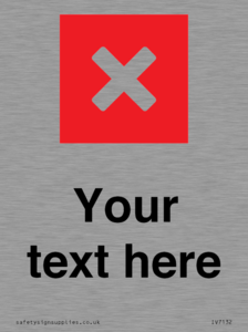 Custom plain background, red square with cross