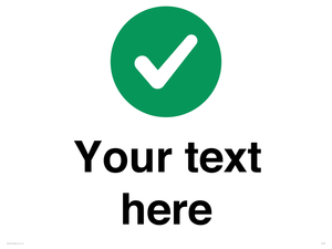 Custom plain background, green circle with tick