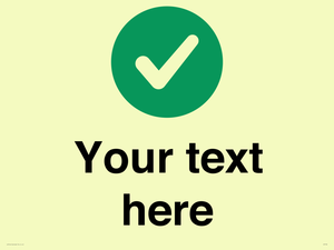 Custom plain background, green circle with tick