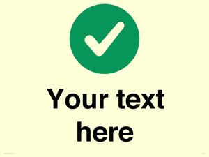 Custom plain background, green circle with tick