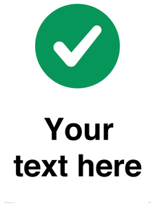 Custom plain background, green circle with tick