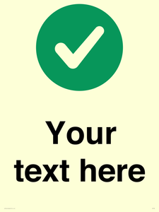 Custom plain background, green circle with tick