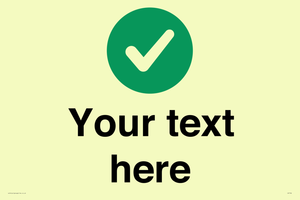 Custom plain background, green circle with tick