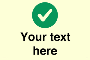 Custom plain background, green circle with tick