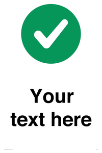 Custom plain background, green circle with tick