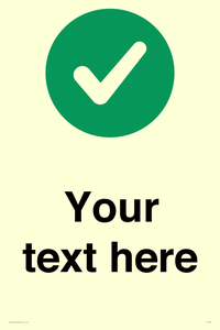 Custom plain background, green circle with tick