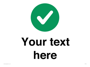 Custom plain background, green circle with tick