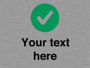 Custom plain background, green circle with tick