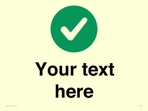 Custom plain background, green circle with tick