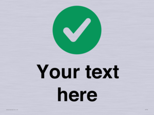 Custom plain background, green circle with tick