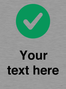 Custom plain background, green circle with tick