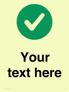 Custom plain background, green circle with tick