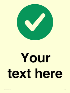 Custom plain background, green circle with tick