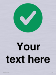 Custom plain background, green circle with tick