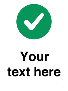 Custom plain background, green circle with tick