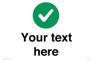 Custom plain background, green circle with tick