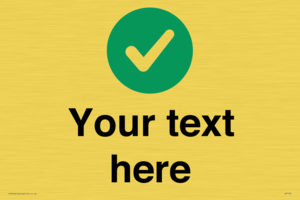 Custom plain background, green circle with tick