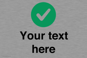 Custom plain background, green circle with tick