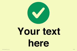 Custom plain background, green circle with tick