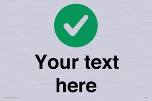 Custom plain background, green circle with tick