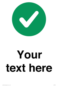 Custom plain background, green circle with tick