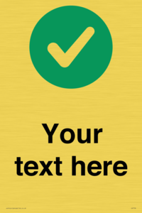 Custom plain background, green circle with tick