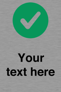 Custom plain background, green circle with tick