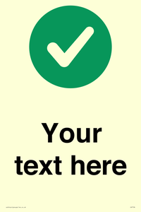 Custom plain background, green circle with tick