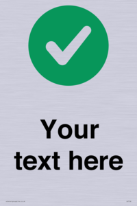 Custom plain background, green circle with tick