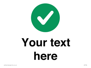 Custom plain background, green circle with tick