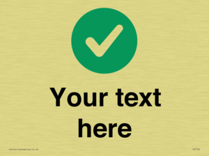 Custom plain background, green circle with tick