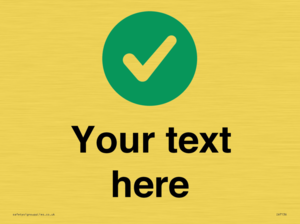 Custom plain background, green circle with tick