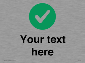 Custom plain background, green circle with tick