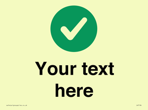 Custom plain background, green circle with tick