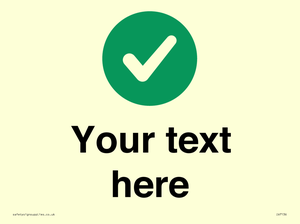 Custom plain background, green circle with tick