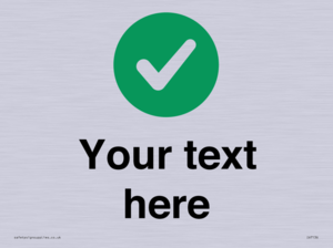 Custom plain background, green circle with tick