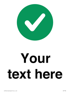 Custom plain background, green circle with tick