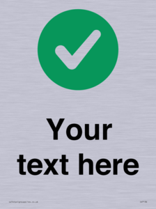 Custom plain background, green circle with tick