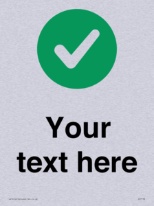 Custom plain background, green circle with tick