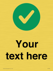 Custom plain background, green circle with tick