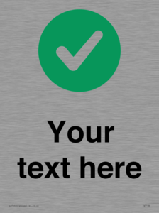 Custom plain background, green circle with tick