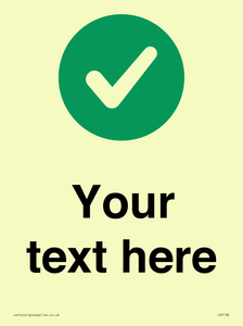 Custom plain background, green circle with tick