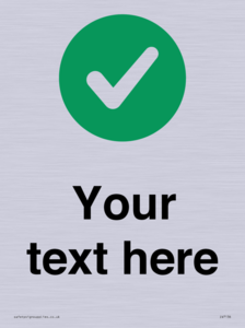 Custom plain background, green circle with tick