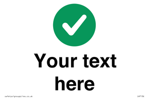 Custom plain background, green circle with tick