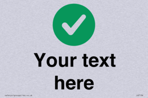 Custom plain background, green circle with tick