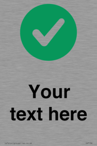 Custom plain background, green circle with tick