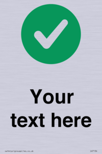 Custom plain background, green circle with tick