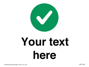 Custom plain background, green circle with tick