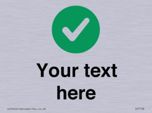 Custom plain background, green circle with tick