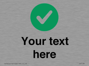 Custom plain background, green circle with tick